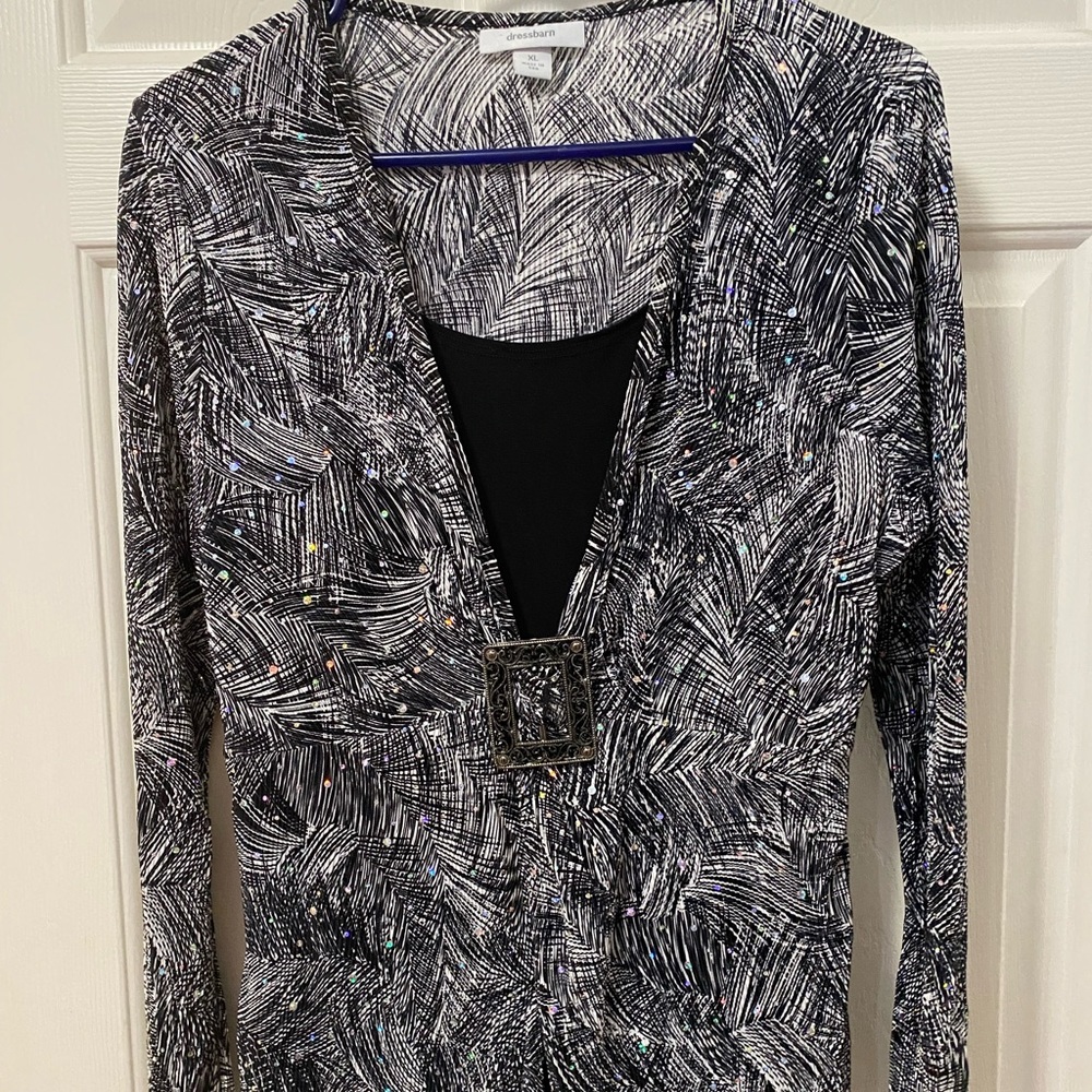 Bedazzled Blouse with Broach and Undershirt - dressbarn